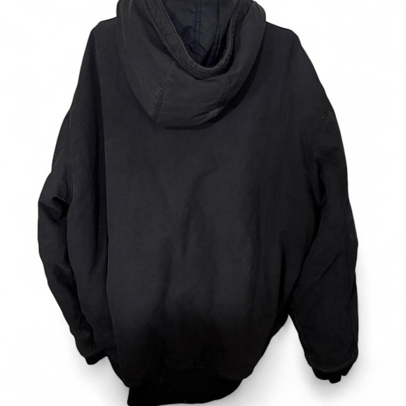 Carhartt J130 Active Jacket Men's XL Regular Black Duck Quilted Hooded Workwear - Picture 5 of 8